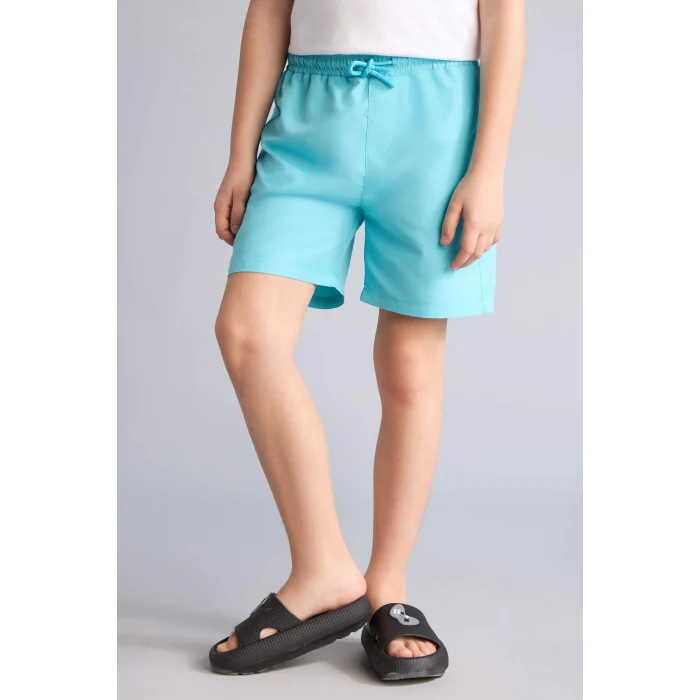Defacto B7494A8TR174 Turkuaz Basic Düz Deniz Şortu Erkek Çocuk