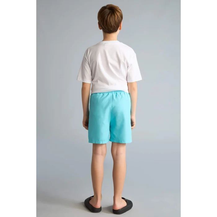 Defacto B7494A8TR174 Turkuaz Basic Düz Deniz Şortu Erkek Çocuk