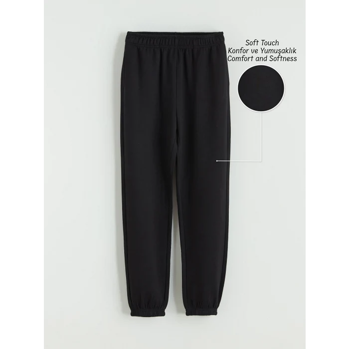 LCW Kids Siyah Kız Çocuk Soft Touch Jogger Eşofman Altı