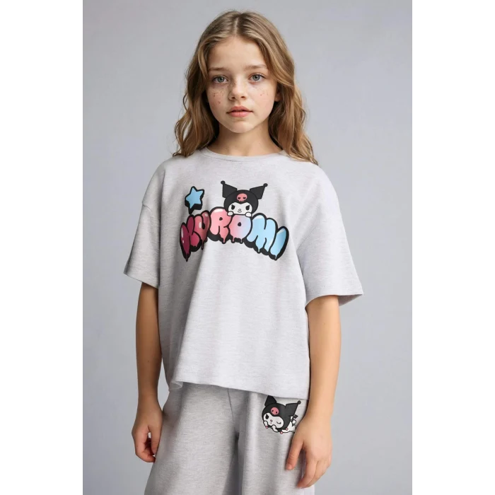 Defacto H2756A8GR28 Gri Hello Kitty  2li Takım Kız Çocuk