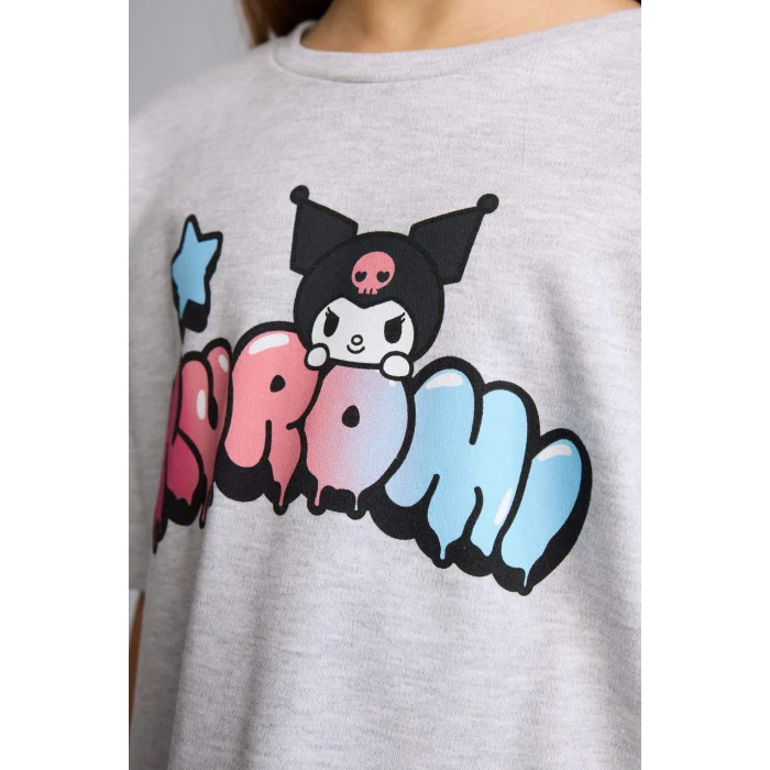 Defacto H2756A8GR28 Gri Hello Kitty  2li Takım Kız Çocuk