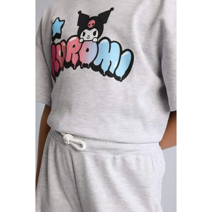 Defacto H2756A8GR28 Gri Hello Kitty  2li Takım Kız Çocuk