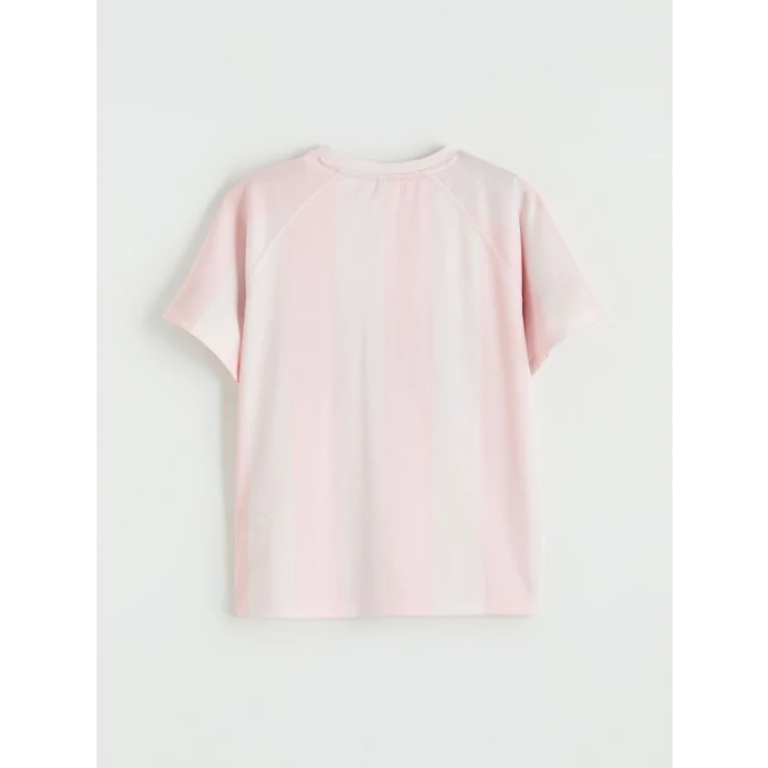 LCW Kids Pembe Bisiklet Yaka Baskılı Kız Çocuk Tişört