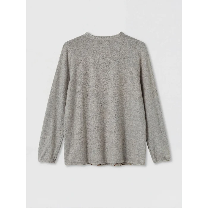 LCW Grace Bej Bisiklet Yaka Desenli Bluz