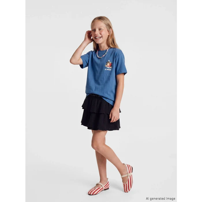 LCW Kids Mavi Nostaljik Maymun Baskılı Erkek Çocuk Tişört
