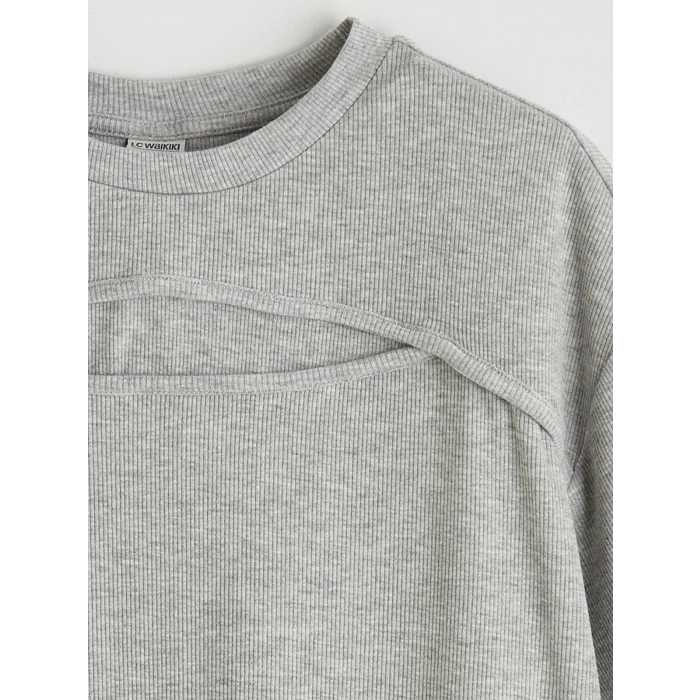 LCW Kids Gri Kısa Kollu Kız Çocuk Tişört ve Tayt