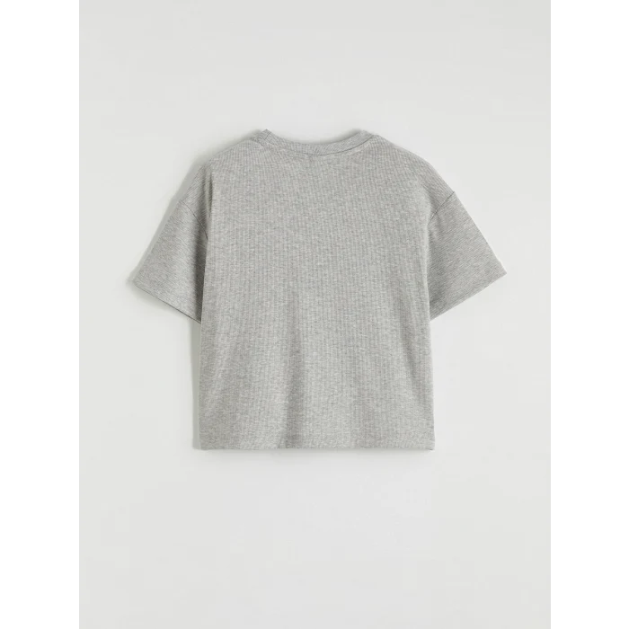 LCW Kids Gri Kısa Kollu Kız Çocuk Tişört ve Tayt