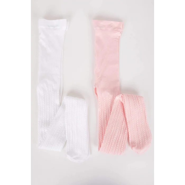 Defacto Y5004A6KR1 Çok Renkli 2li Külotlu Okul Çorabı Kız Çocuk