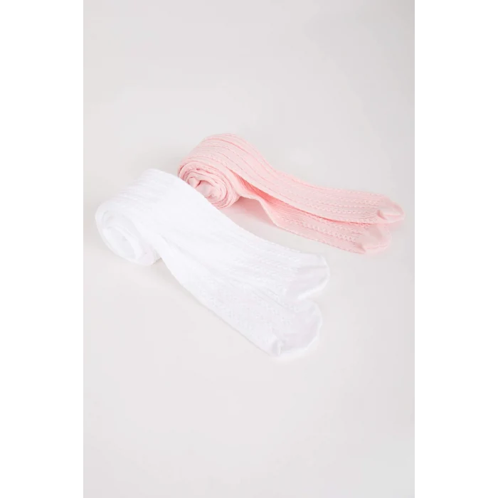 Defacto Y5004A6KR1 Çok Renkli 2li Külotlu Okul Çorabı Kız Çocuk