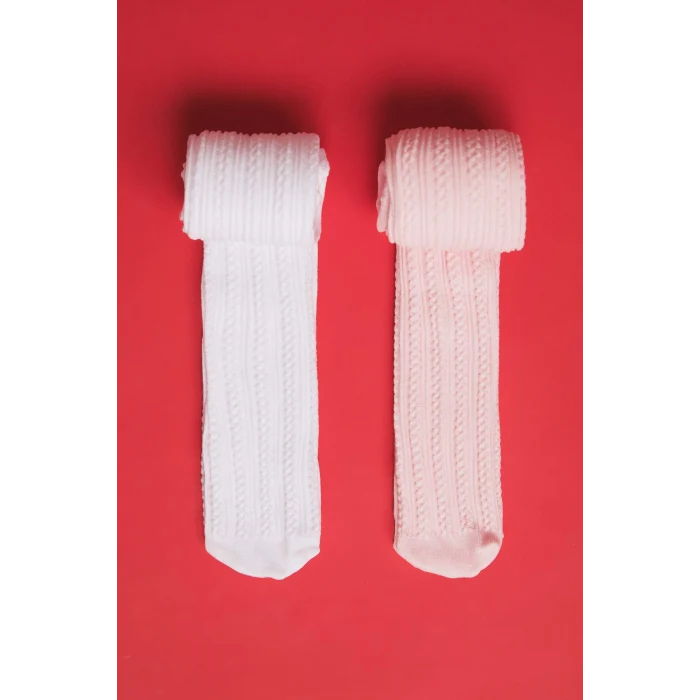 Defacto Y5004A6KR1 Çok Renkli 2li Külotlu Okul Çorabı Kız Çocuk