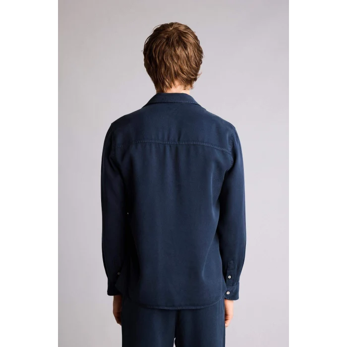 Defacto H0767AXNV175 Lacivert REGULAR FIT Akışkan Kumaş Gömlek