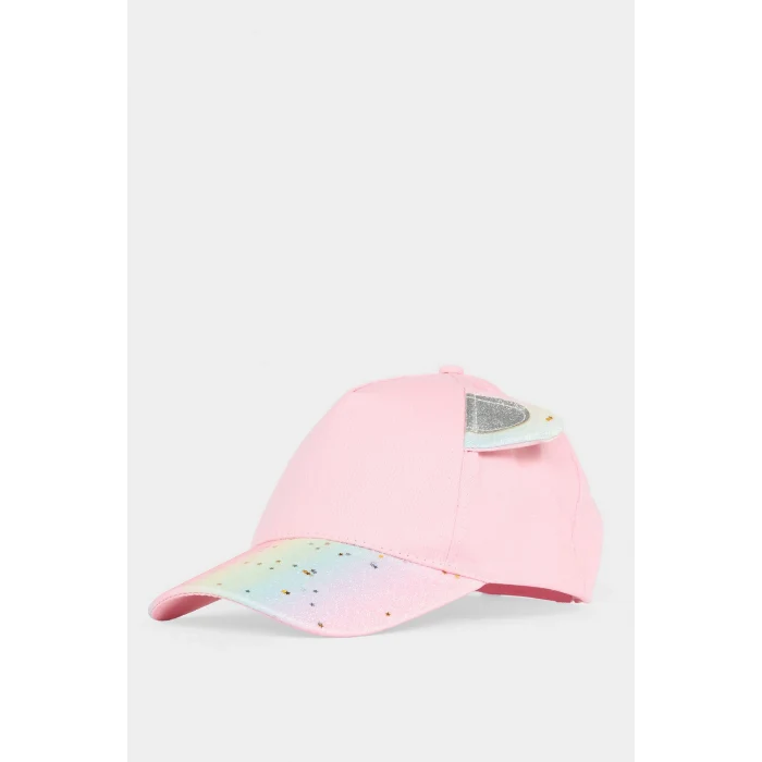 Defacto B7603A8PN1 Pembe 3D Simli Kumaş Cap Şapka Kız Çocuk