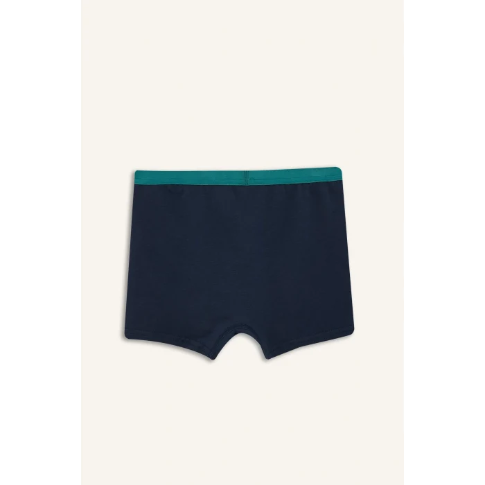 Defacto H0705A8NV135 Lacivert Hayvan Desenli Penye 3lü Boxer Erkek Çocuk
