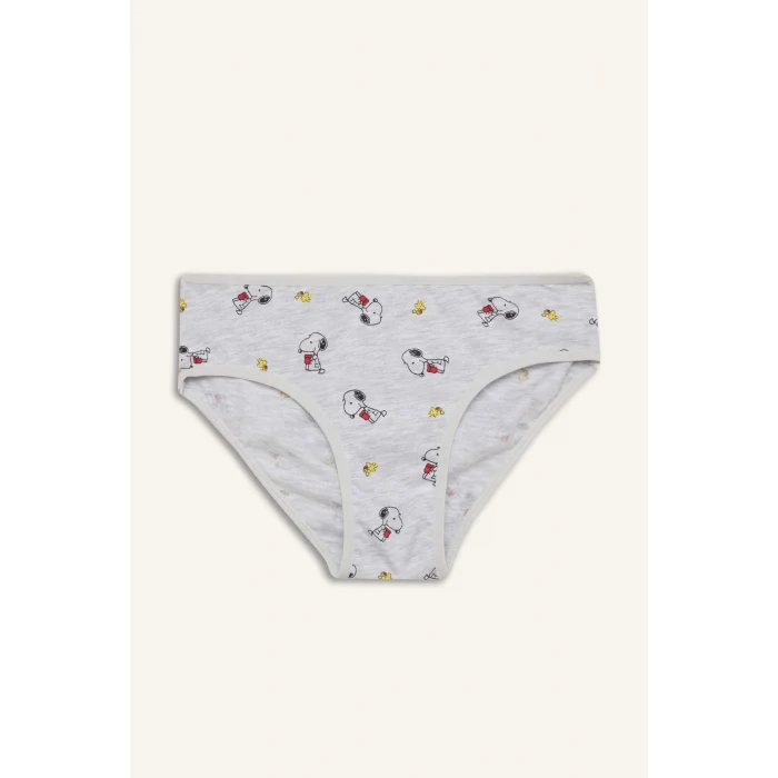 Defacto H0183A8WT34 Beyaz Snoopy Baskılı Penye 3lü Slip Külot Kız Çocuk