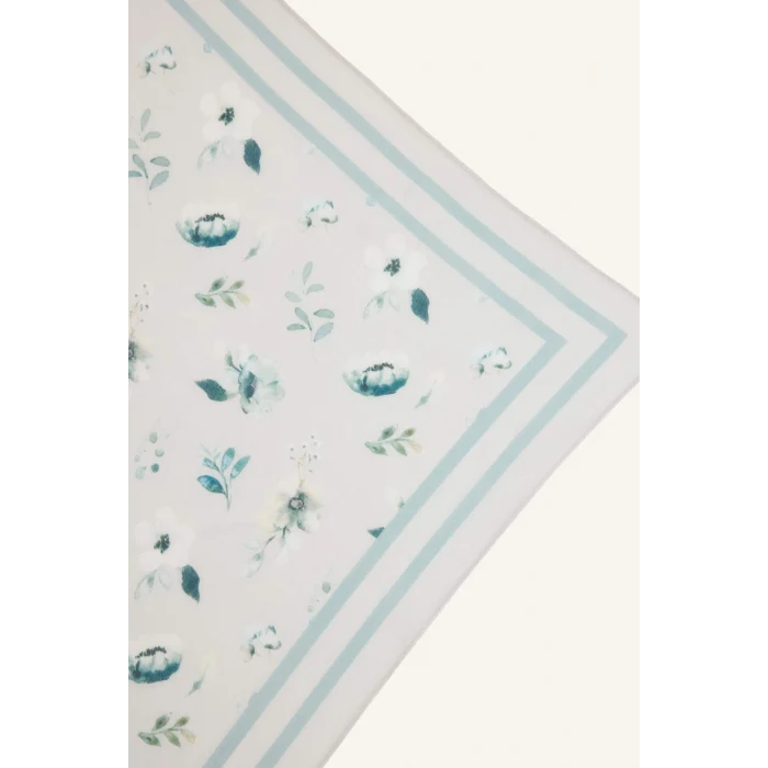 Defacto E6172AXBE2 Mavi Kadın Desenli Pamuklu Bandana
