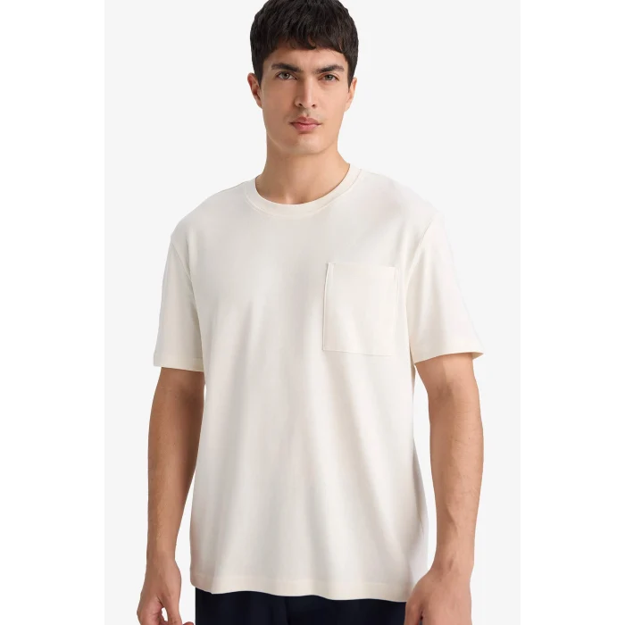 Defacto G1286AXER100 Ekru REGULAR FIT %100 Pamuk Tişört