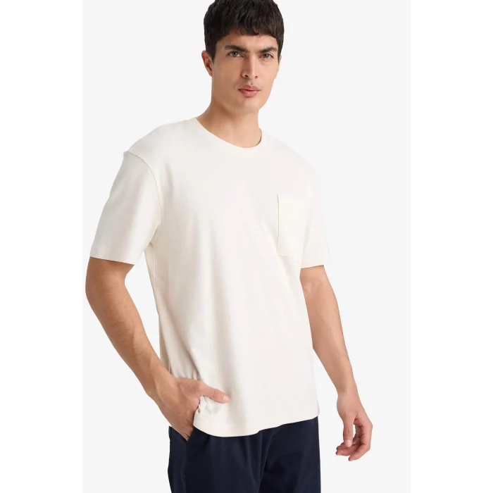 Defacto G1286AXER100 Ekru REGULAR FIT %100 Pamuk Tişört