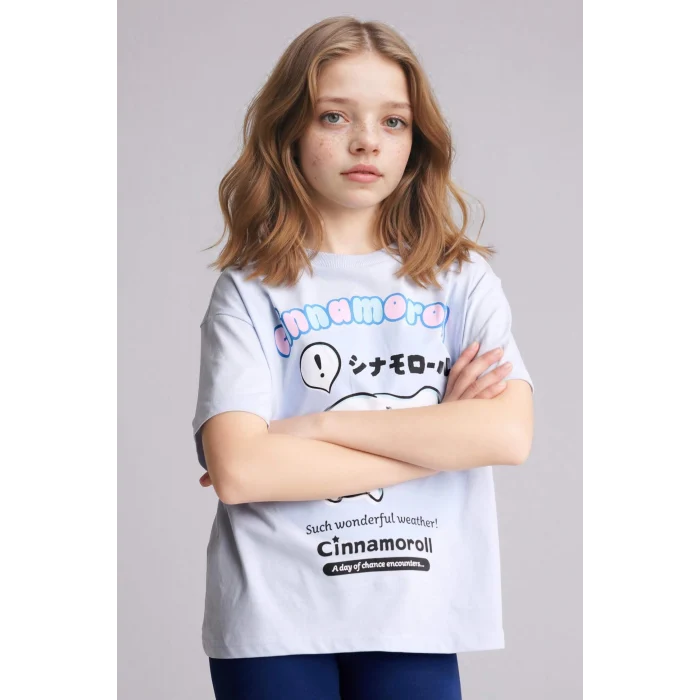 Defacto H1554A8BE216 Mavi Hello Kıtty Tişört Kız Çocuk
