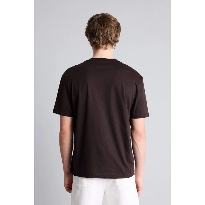 Defacto G5581AXBN337 Kahve REGULAR FIT %100 Pamuk Baskılı Tişört