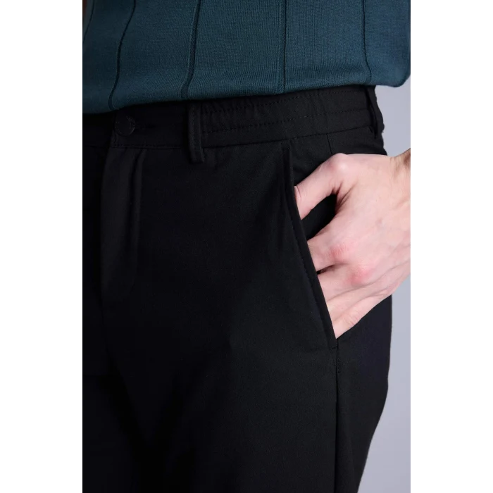 Defacto H3112AXBK27 Siyah Tailored Fit Dokuma Pantolon