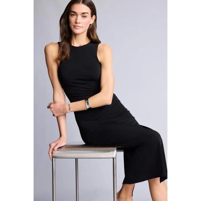 Defacto H7427AXBK81 Siyah Bodycon Vücudu Saran Midi Elbise
