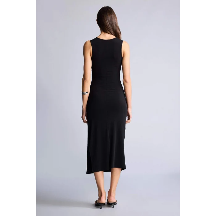 Defacto H7427AXBK81 Siyah Bodycon Vücudu Saran Midi Elbise
