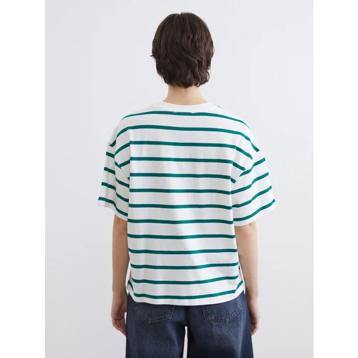 XSIDE Yeşil Los Angeles Baskılı Oversize Kadın Tişört