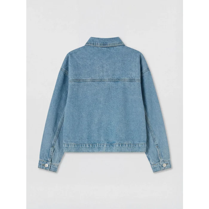 LCW Kids Mavi Taşlı Kız Çocuk Jean Ceket