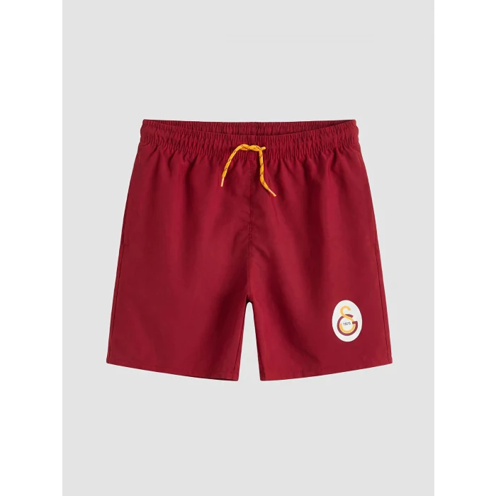LCW Kids Kırmızı Galatasaray Baskılı Erkek Çocuk Deniz Şortu