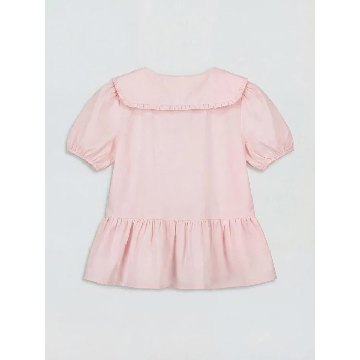 LCW Kids Pembe Bebe Yaka Kız Çocuk Gömlek