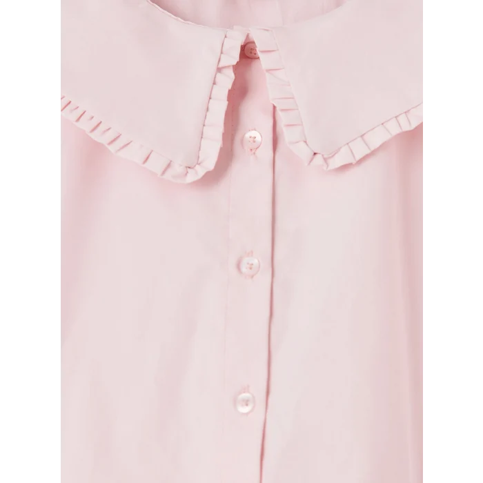 LCW Kids Pembe Bebe Yaka Kız Çocuk Gömlek