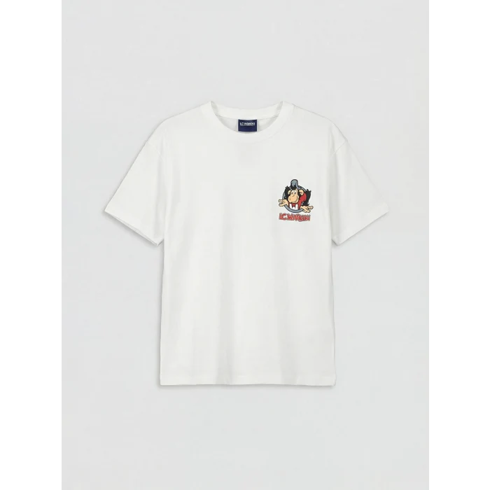 LCW Kids Beyaz Nostaljik Maymun Baskılı Unisex Çocuk Tişört