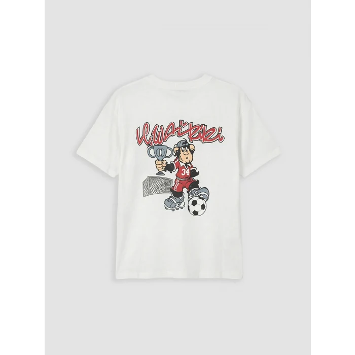 LCW Kids Beyaz Nostaljik Maymun Baskılı Unisex Çocuk Tişört