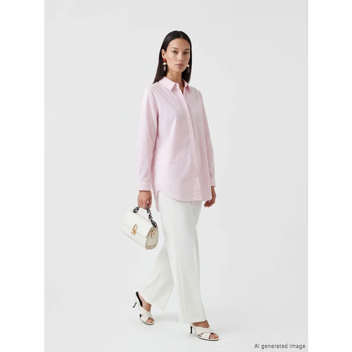 LCW EVERYDAY Pembe Çizgili Kadın Gömlek Tunik