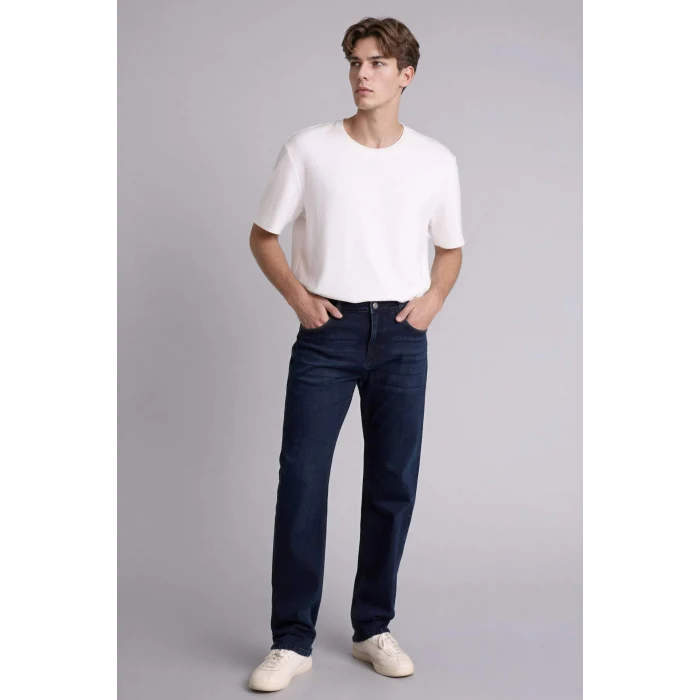 Defacto G8485AXNM83 İndigo Sergio Regular Fıt Normal Bel Boru Paça Pantolon