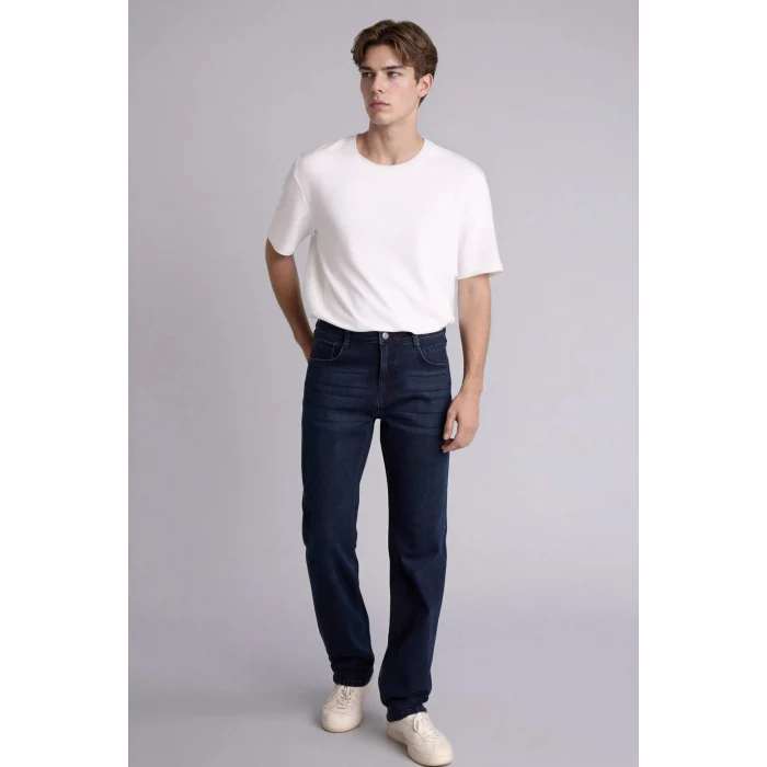 Defacto G8485AXNM83 İndigo Sergio Regular Fıt Normal Bel Boru Paça Pantolon