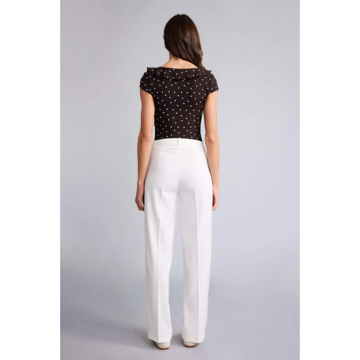 Defacto H1921AXWT84 Beyaz Wıde Leg Normal Bel Düz Paça Pantolon