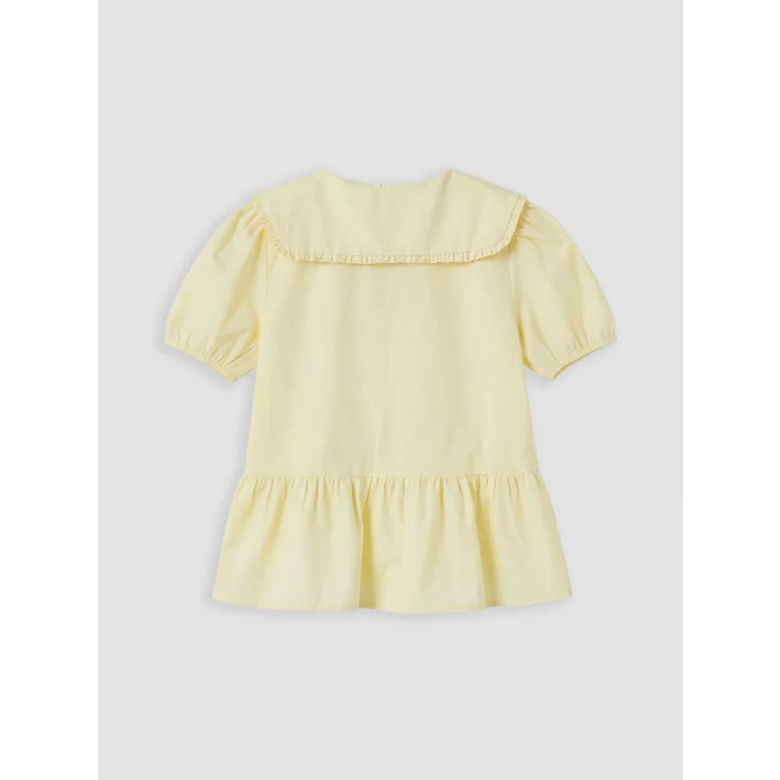 LCW Kids Sarı Bebe Yaka Kız Çocuk Gömlek