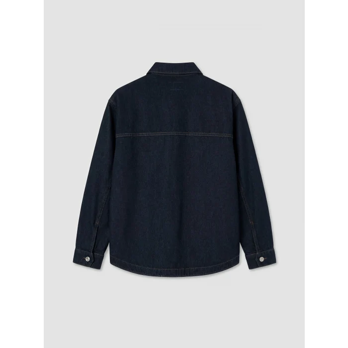 LCW EVERYDAY İndigo Gömlek Yaka Oversize Kadın Jean Ceket
