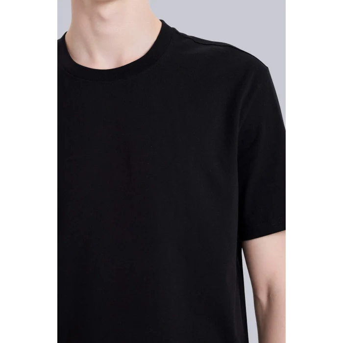 Defacto V7699AZBK81 Siyah NEW REGULAR FIT %100 Pamuk Basic Tişört