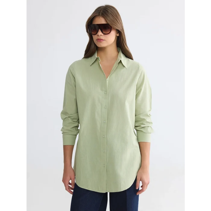 LCW EVERYDAY Yeşil Regular Fit Kadın Gömlek Tunik