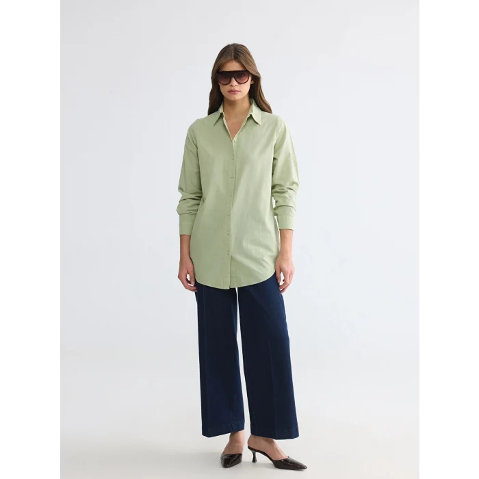 LCW EVERYDAY Yeşil Regular Fit Kadın Gömlek Tunik