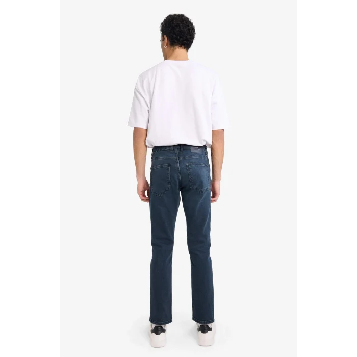 Defacto R8791AZNM83 İndigo Pedro Slim Fit Dar Kalıp Normal Bel Dar Paça Jean Pantolon