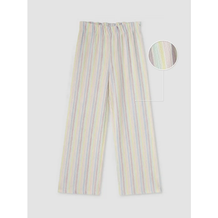 LCW Kids Karışık Beli Lastikli Çizgili Kız Çocuk Pantolon