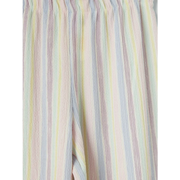 LCW Kids Karışık Beli Lastikli Çizgili Kız Çocuk Pantolon