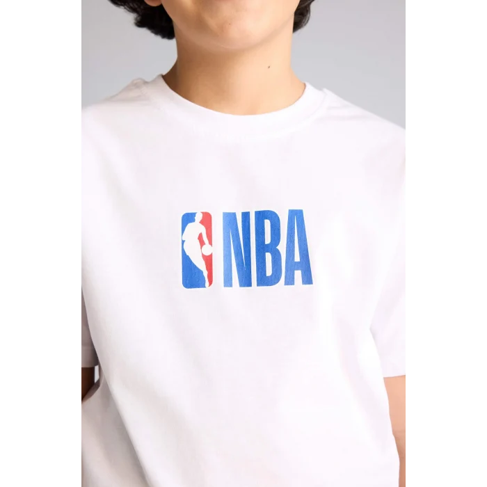 Defacto G7616A8WT34 Beyaz %100 Pamuk NBA Tişört Erkek Çocuk