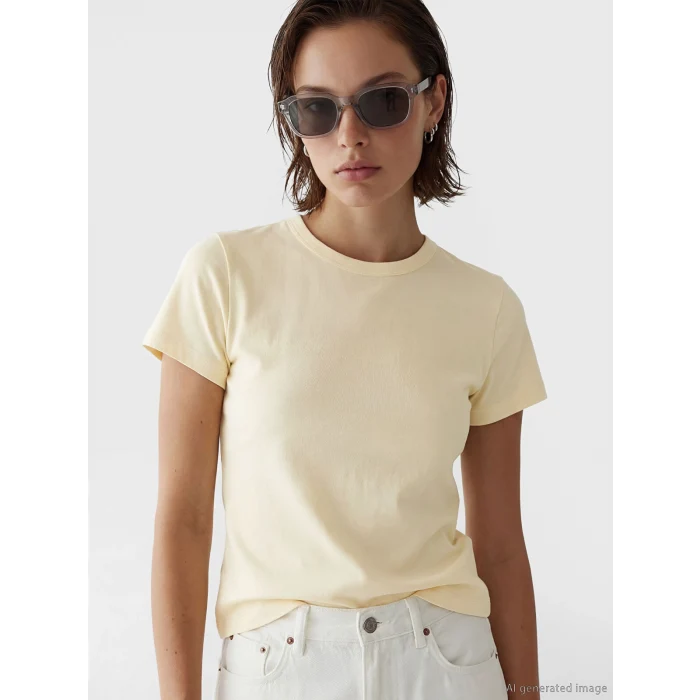 LCW Vision Bej Bisiklet Yaka Kadın Crop