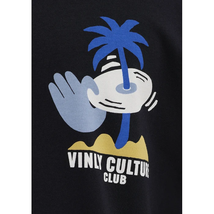 Mavi 0613288-900 Palmiye Baskılı Siyah Tişört