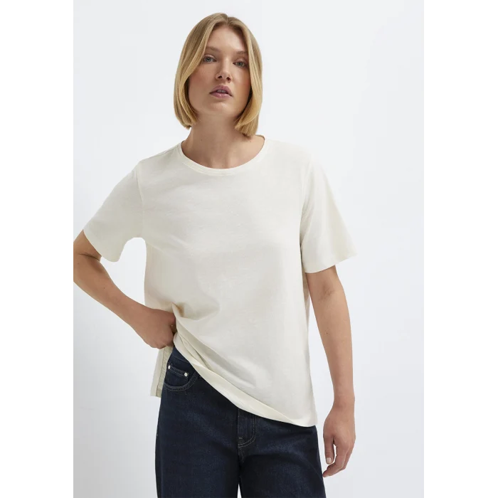 Mavi 1614174-80194 Yırtmaç Detaylı Ekru Tişört