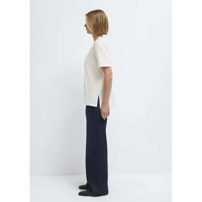 Mavi 1614174-80194 Yırtmaç Detaylı Ekru Tişört